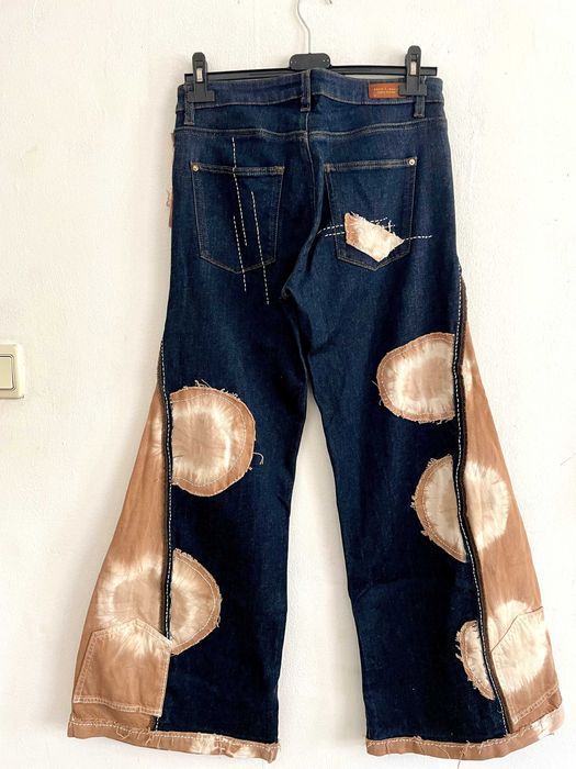 Дънки, дамски - бутикова изработка ръчно декорирани, уникат, редизайн