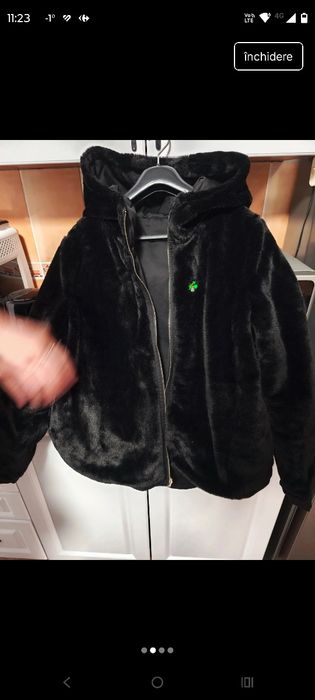Geacă damă cu blană cu două fețe