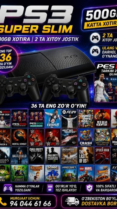 Ps3 super silim TINIQ xolatda