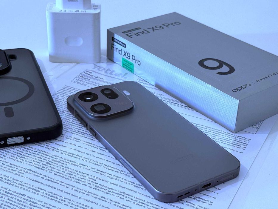 Бартер! 31м.Гаранция! Oppo Find X9 Pro 512/16GB Charcoal (Графитено-Сив) 100% Батерия. + Aдаптер