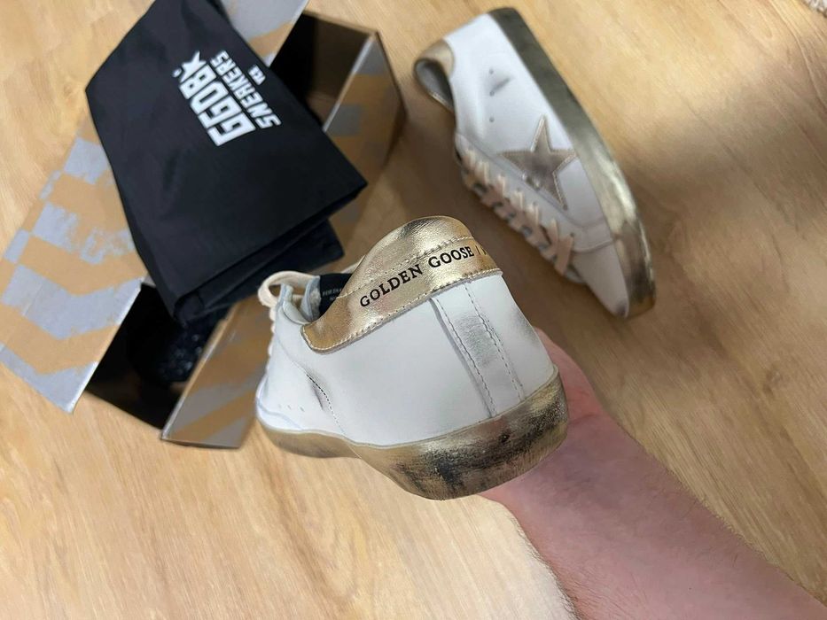 Adidasi Golden Goose Metallic Gold Leather