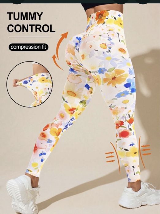 Colanti fitness camp cu flori