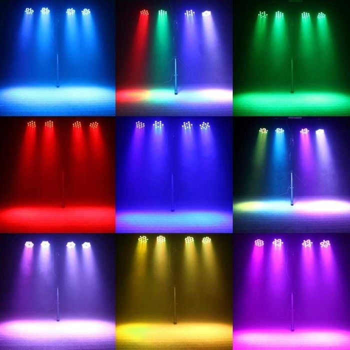 U`King 4PCS RGB Par LED батерии с чанта, безжична 36 LED сценична лампа с дистанционно управление