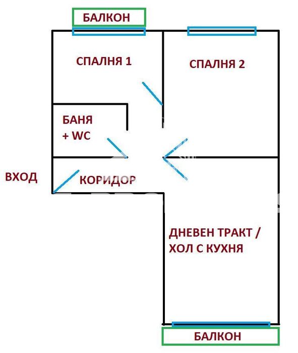 3-стаен в София-Гео Милев площ 77