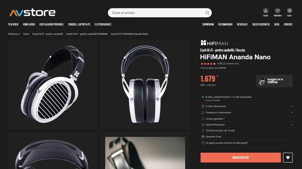 Casti HiFiMAN Ananda Nano, impecabile, factura, garantie 1 an si 8 luni.