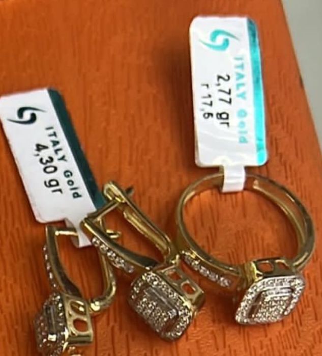 Золотой набор под бриллиант 585 пробы НОВАЯ С ЭТИКЕТКОЙ