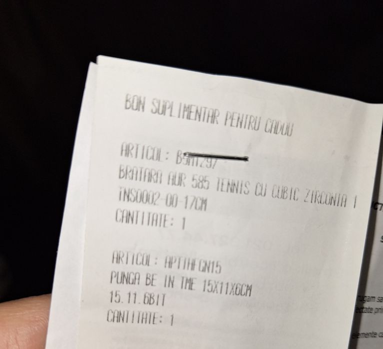 Brățară tennis aur 14K cu zirconia- purtata rar