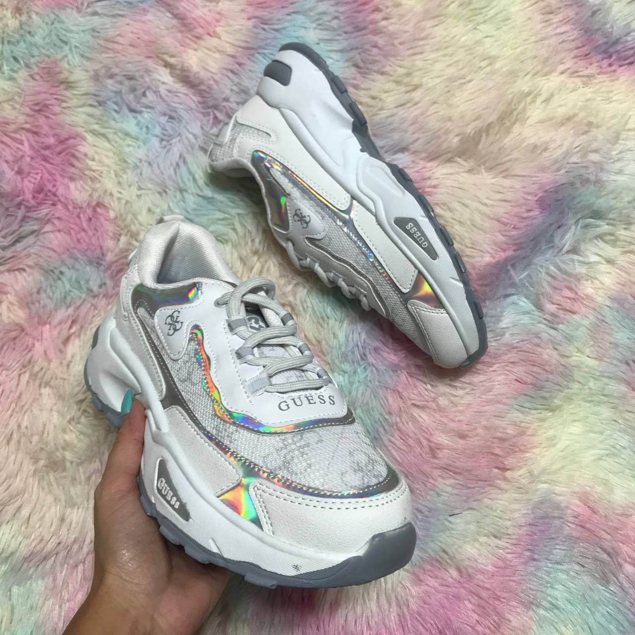 Guess best sale holographic shoes