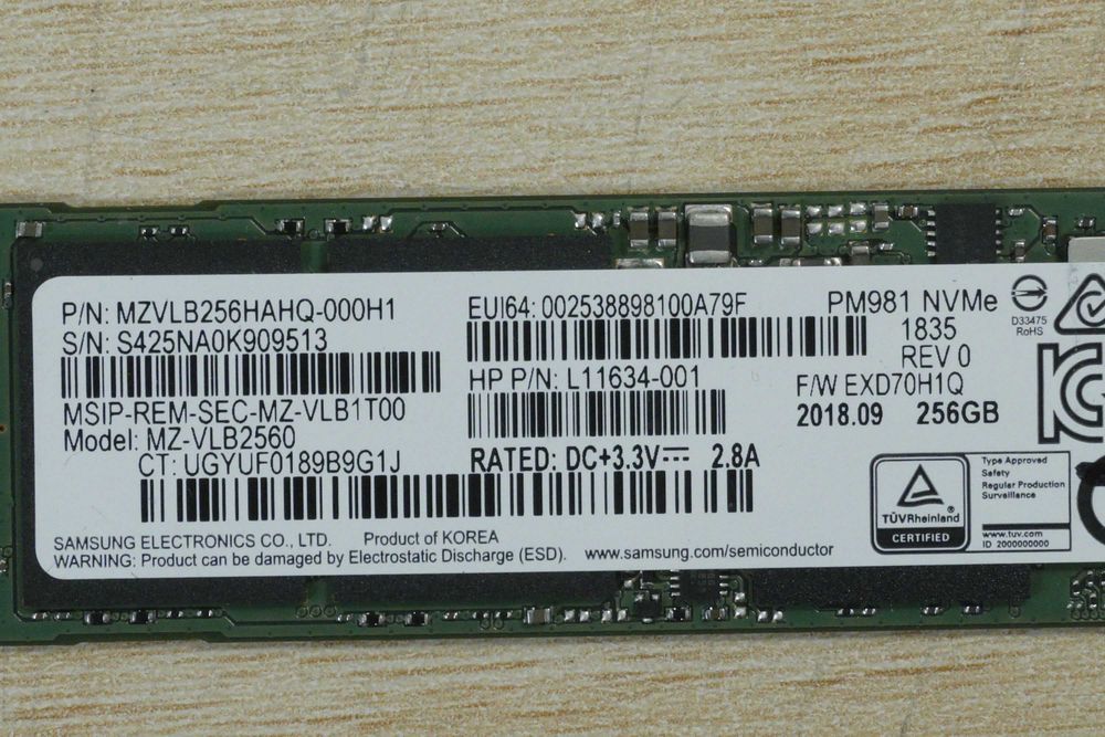 256GB Nvme SSD m.2 Samsung PM981 OEM - gen3 3000/1300mbs 250GB/ вкл. ДДС