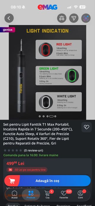 Ciocan de lipit nou doar desigilat