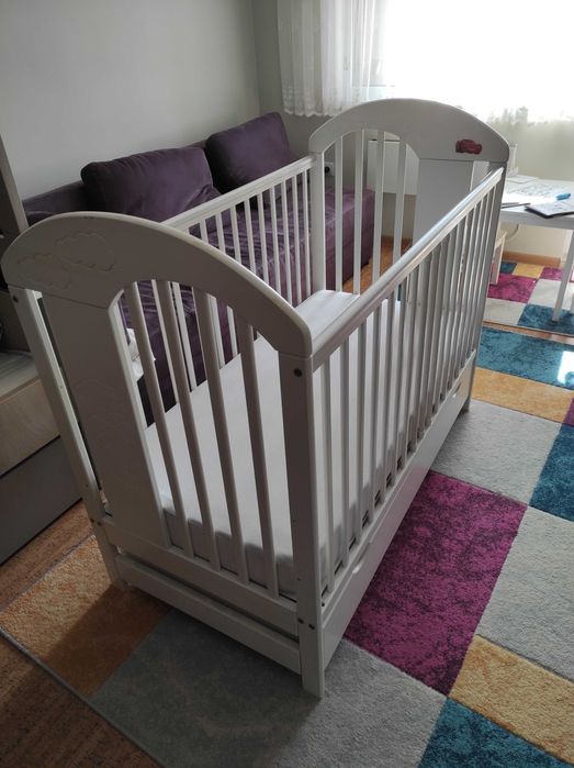 Дървена кошара с матрак 120/60