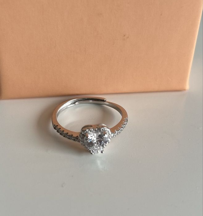 Inel din Argint 925 cu Inimă și Zirconiu Cubic