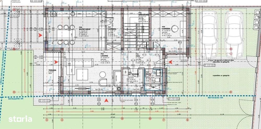Casă individuală cu arhitectură contemporană 166 mp utili teren 450 mp