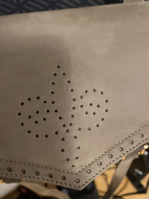 Poseta din piele suede Bally, originala, culoare gri, stare excelenta