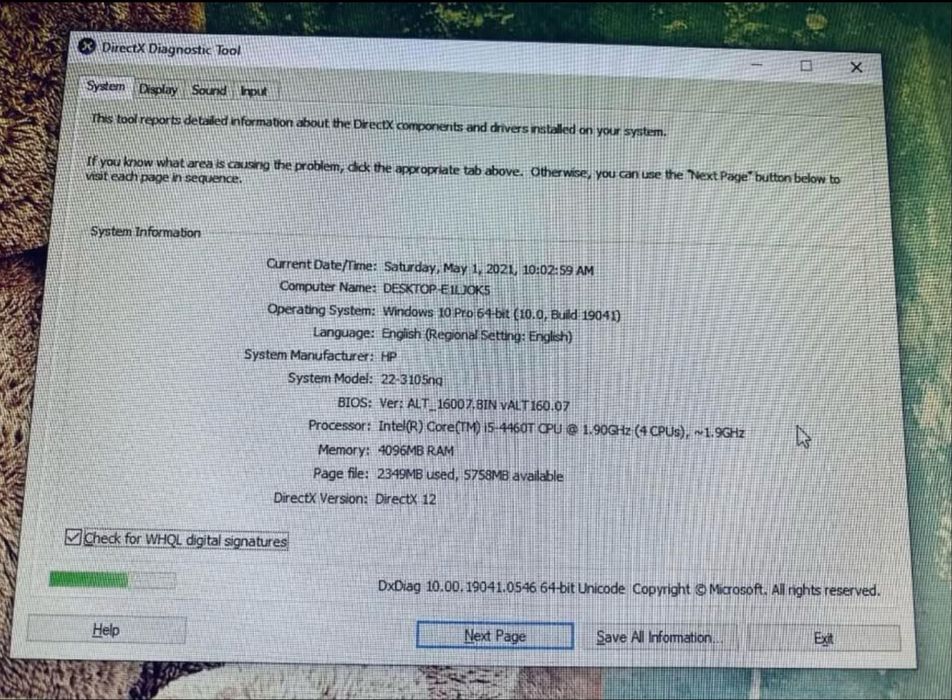 Computer HP all in one