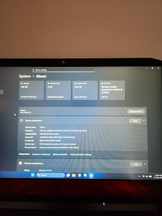 Laptop Gaming Acer Nitro 5 | i5-11400H | 32GB RAM | 2TB SSD | GTX 1650 | 144Hz