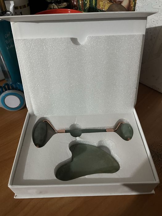 Скребок гуаша, нефритовый роллер нефрит