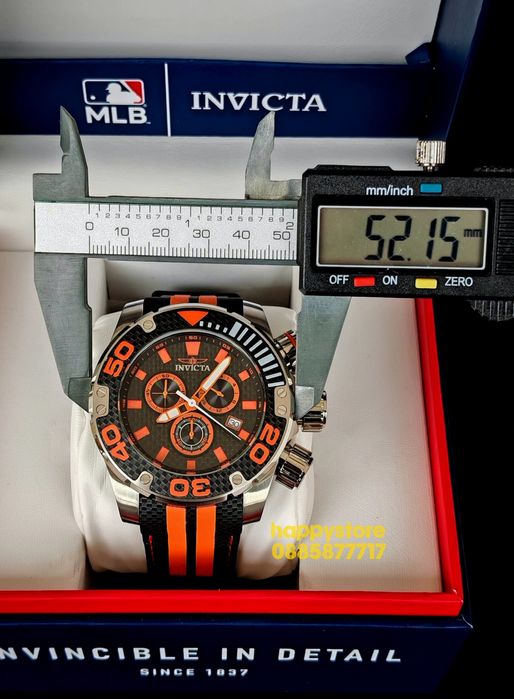 INVICTA Carbon Silver/Orange 52 mm, Инвикта нов ръчен часовник
