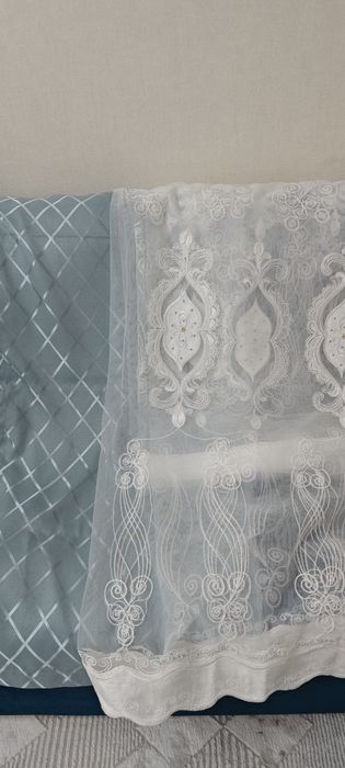 Готовый штор с тюлью