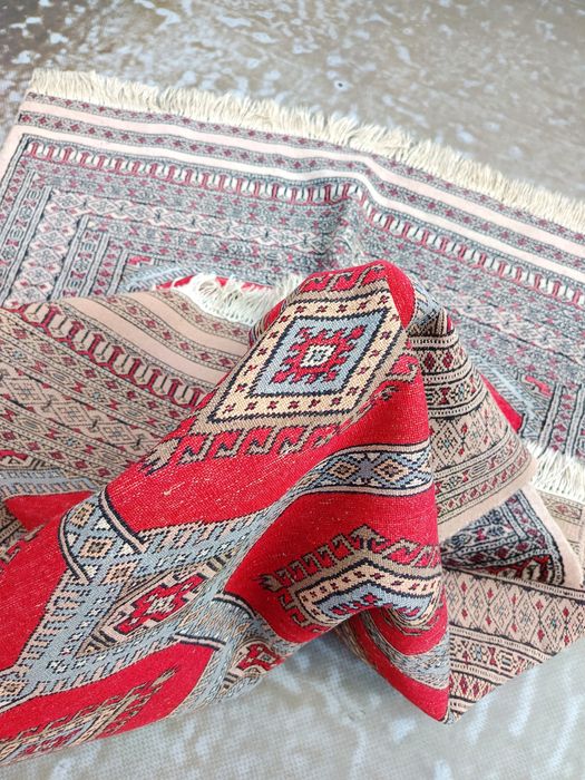 Covor persan traditional, Bukhara, lana, lucrat manual, 190x125cm