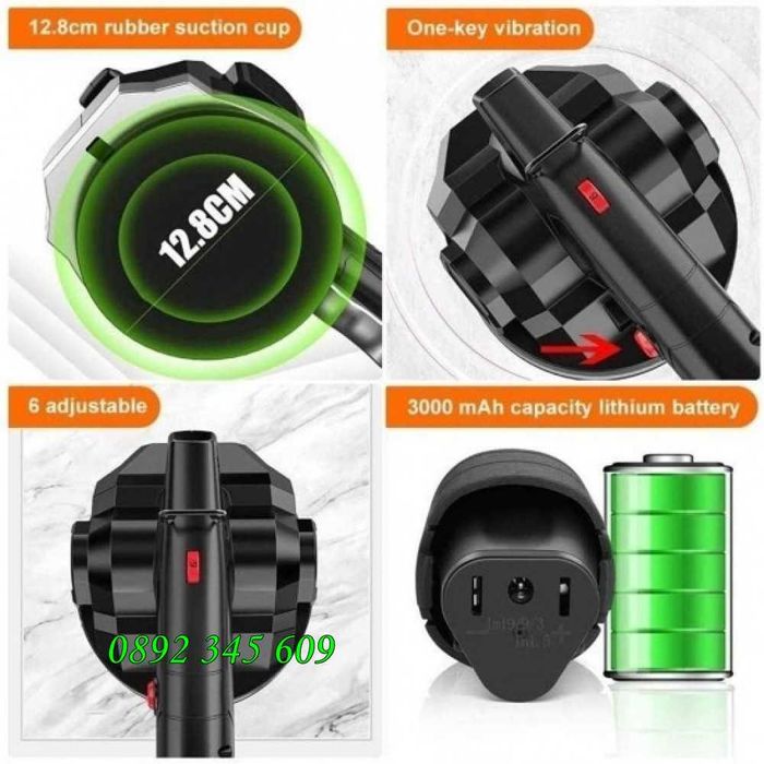 Вибратор/Вендуза за плочки с куфар батерии и зарядно