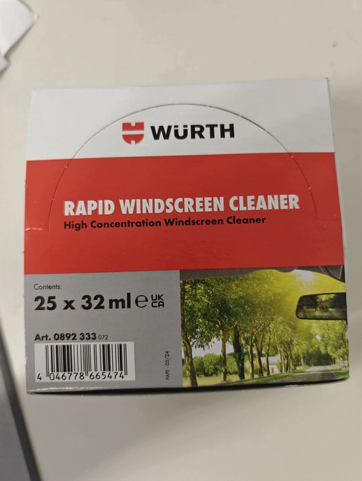 Cutie 25 soluții parbriz WURTH 32 ML curatitor rapid pentru parbriz