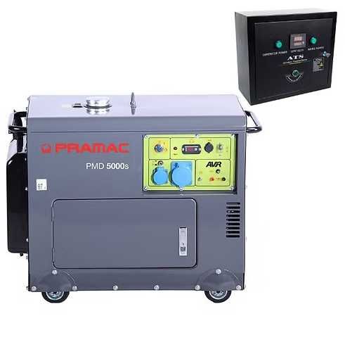 Generator de curent monofazat, diesel, 5 kW, PRAMAC PMD5000s cu ATS