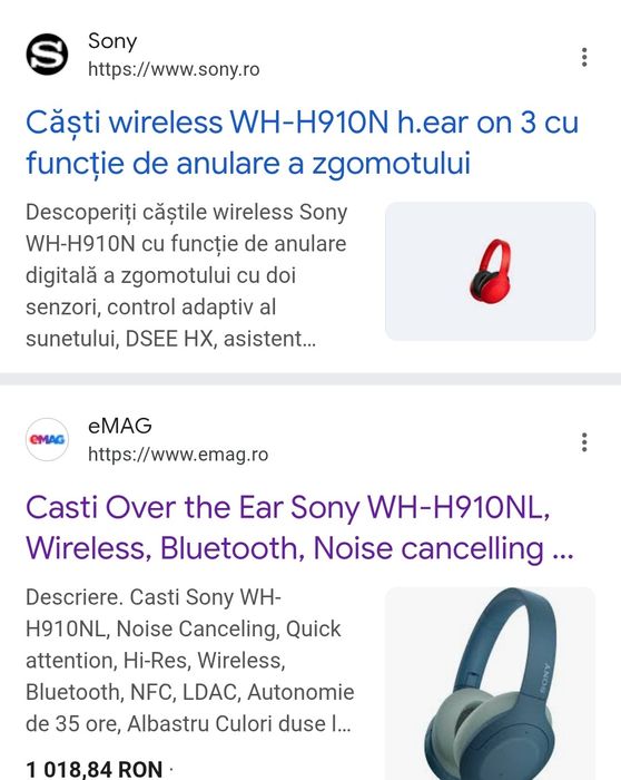 Vând/schimb Casti Sony WH-H910N