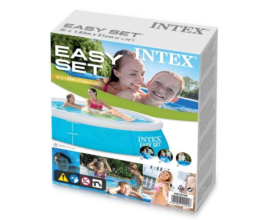 Надуваем басейн INTEX Easy Set, 183 х 51 см.
