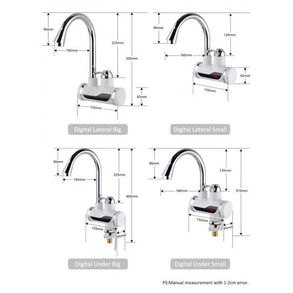 Смесител за вода с нагревател за мигновено загряване 3000W