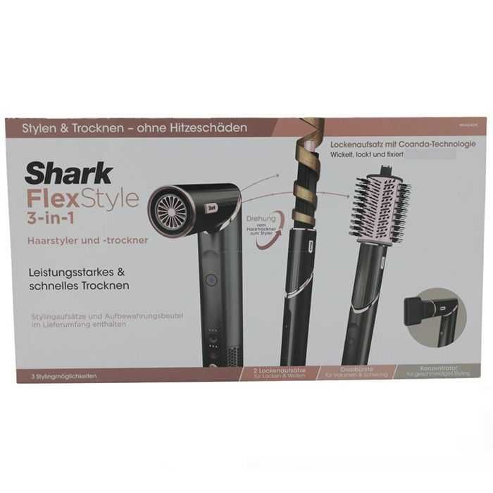 Неразопаковани! 3г. Гаранция. Маша Shark FlexStyle 3-в-1 Air Styler и сешоар HD424DE