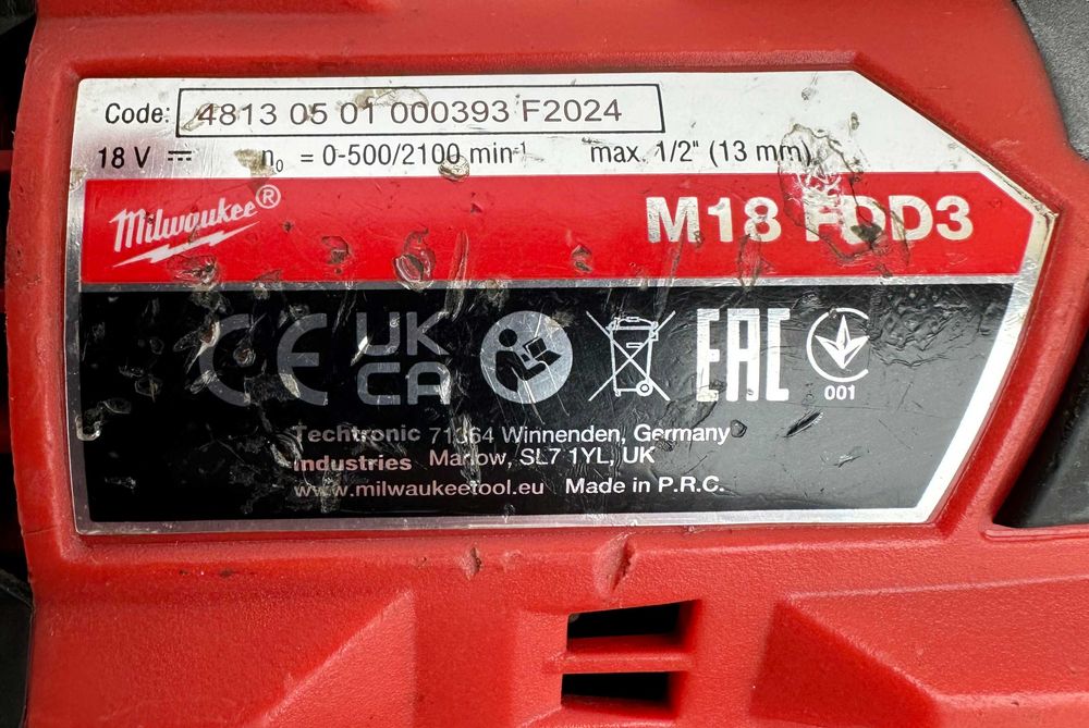 Milwaukee M18 FDD3 - Безчетков винтоверт 2x18V 5.0Ah 2024г. 158Nm