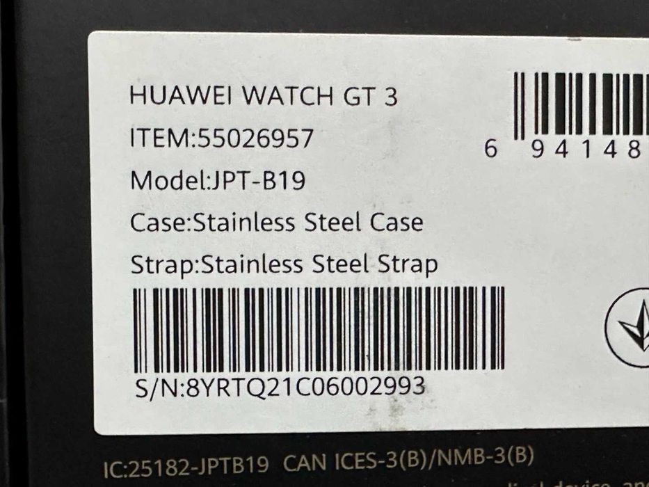 Смарт часовник Huawei Watch GT3, 46 mm, Stainless Steel, Silver