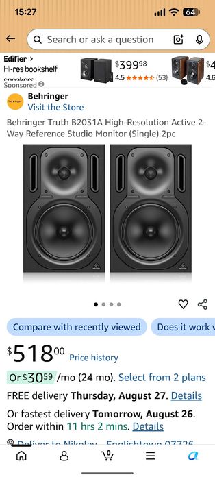 Behringer Truth B2031A (пара) 8"