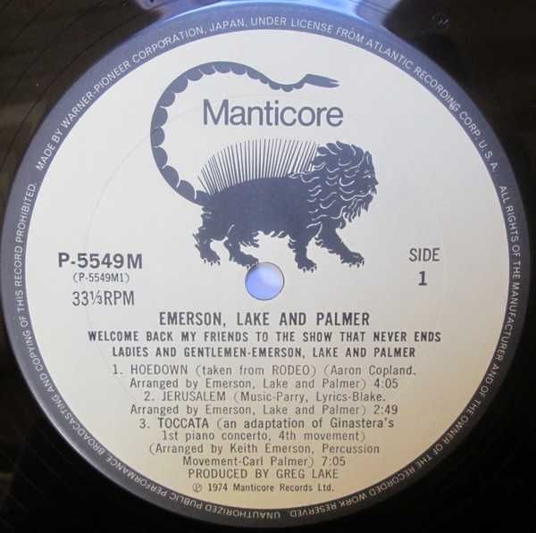 Vinil 3XLP "Japan Press" Emerson, Lake & Palmer – Welcome Back My Friends To The Show That Never Ends - Ladies And Gentlemen  (VG+)