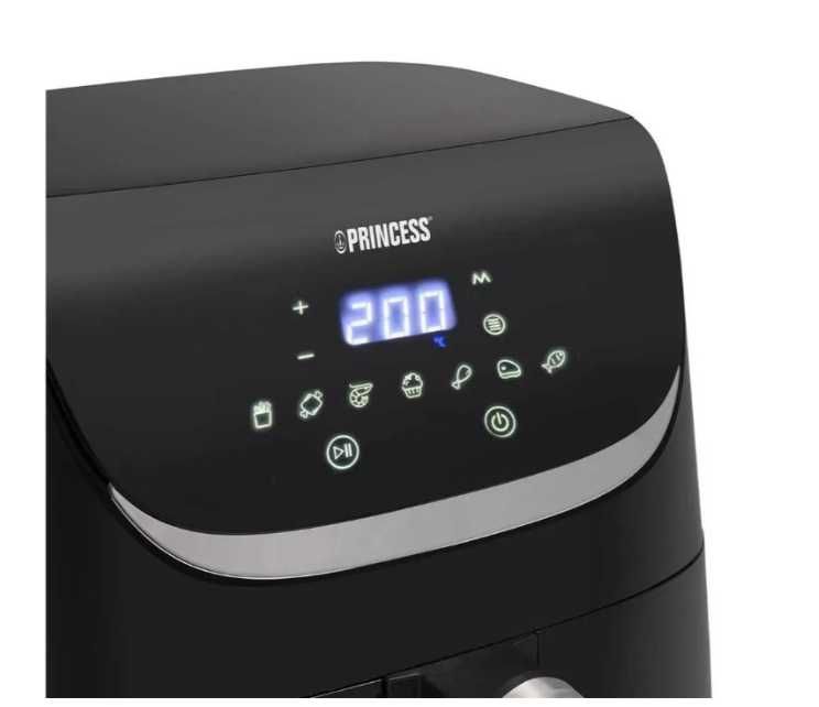 Friteuza cu aer cald Princess 183034, capacitate 5.5L, afisaj si control digital, gatire fara ulei, putere 1600 W, 7 programe,