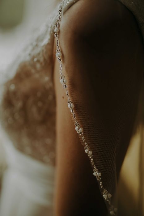 Linzi Jay воал с мъниста (Veil with Pearl and Beaded Edge)
