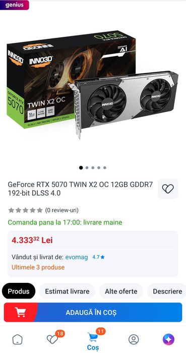 Nvidia RTX 5070 12GB Inno 3D