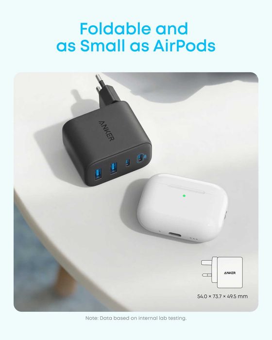 Anker Zolo USB-C зарядно за стена, до 50W обща максимална мощност