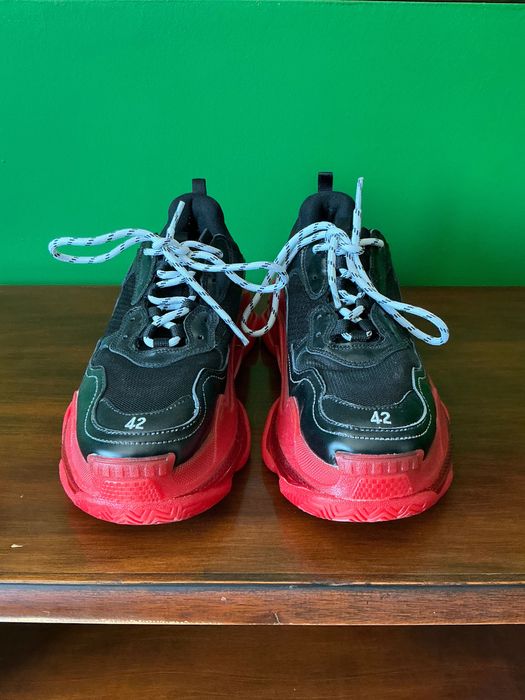 Balenciaga Triple S Black Red Sole