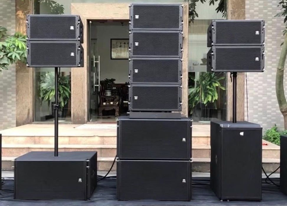 Doua sisteme sunet profesional line array TPA Korf / Kidd – 16 topuri și 8 subwoofere+amplificatoare si cadre