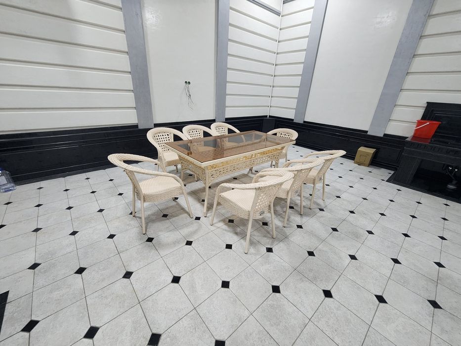 Садовый плетенные Стол стулья Ротанг Rotang 200×90 8 kishilik