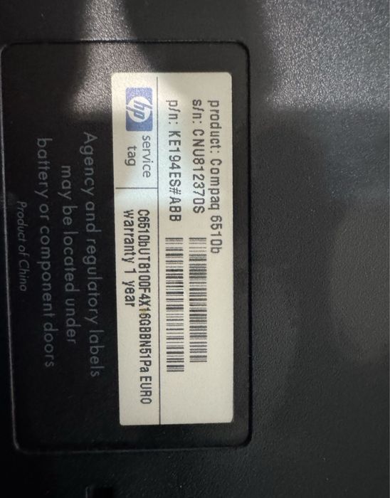 Laptop HP Compaq 6510b