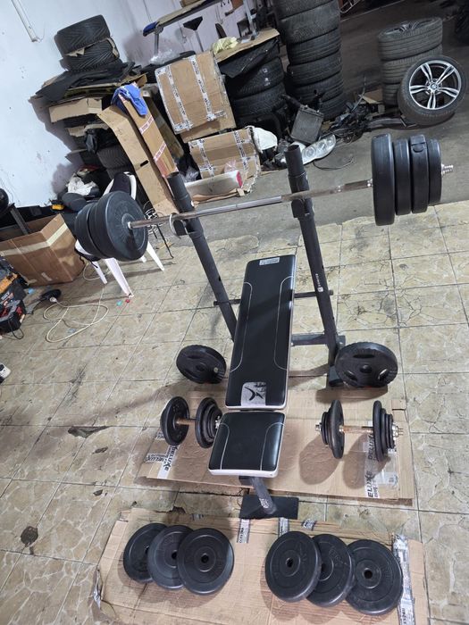 Pachet bancă reglabilă +haltera+gantere