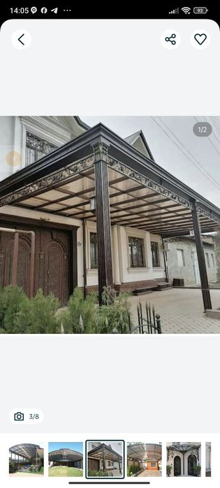 Навес под ключ, Качественно, гарантия из нового металла. Любых форм