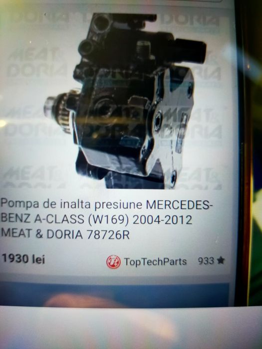 Pompă de înaltă presiune  Marcedes A clasa 2004-2012
