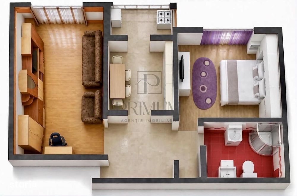 Lipovei, apartament 2 camere, decomandat, centrala proprie, clima