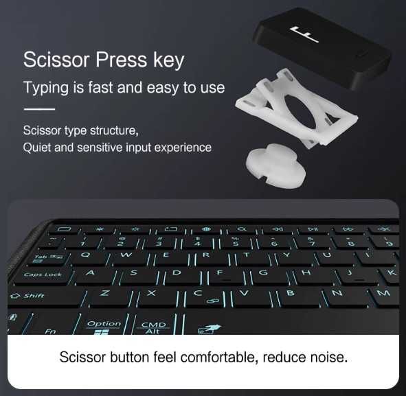 Магнитен калъф с клавиатура за iPad 10-то, 11-то поколение A16 2025