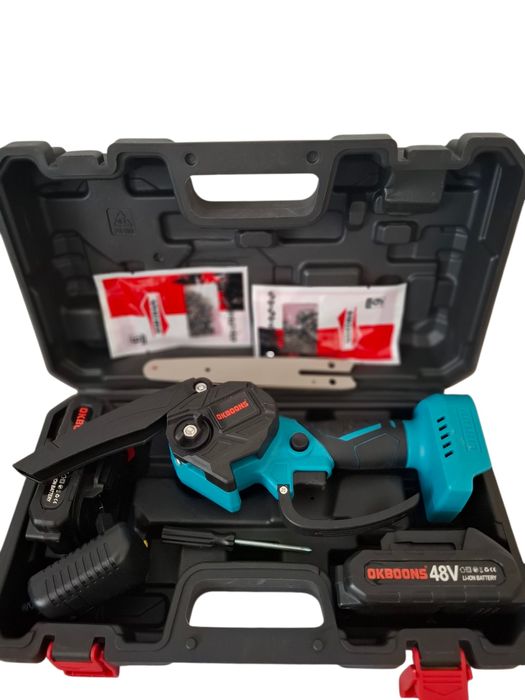 Продавам акумулаторна верижна резачка OKBOONS 48V – комплект