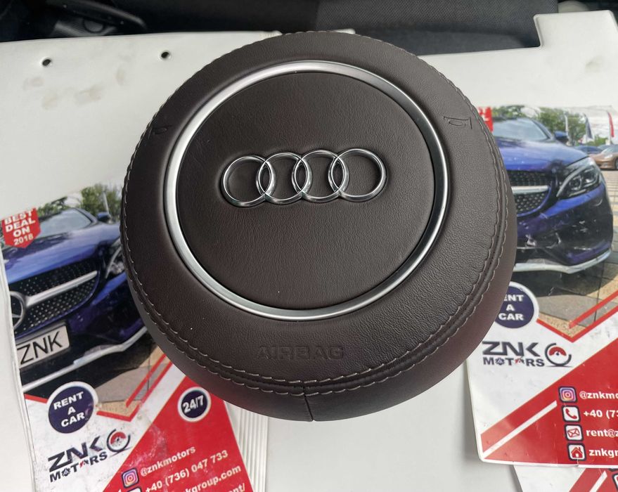Audi A8 S8 A6 S6 airbag volan S cusut in piele MOKKA BRAUN -maro